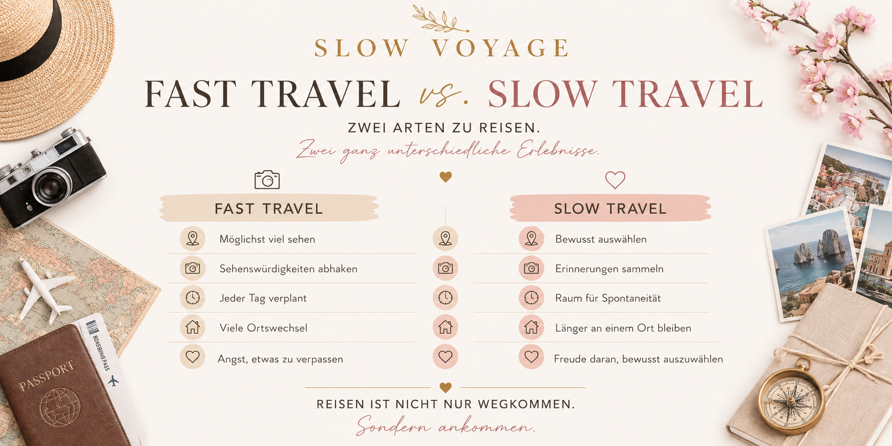 Fast Travel und Slow Travel im Vergleich – Unterschiede beim bewussten Reisen